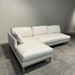 West Elm Hargrove 2-piece Chaise Sectional Customized White Couch