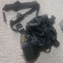 Black Military Bag With Decanter