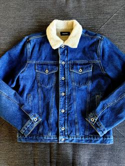 Diesel Denim  xL Jacket with Sherpa Collar cropped slim fitted