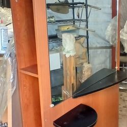 Salon Station Barber Station Cabinet With Mirror 