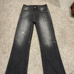 Acne Black Paint Splatter Jeans 32