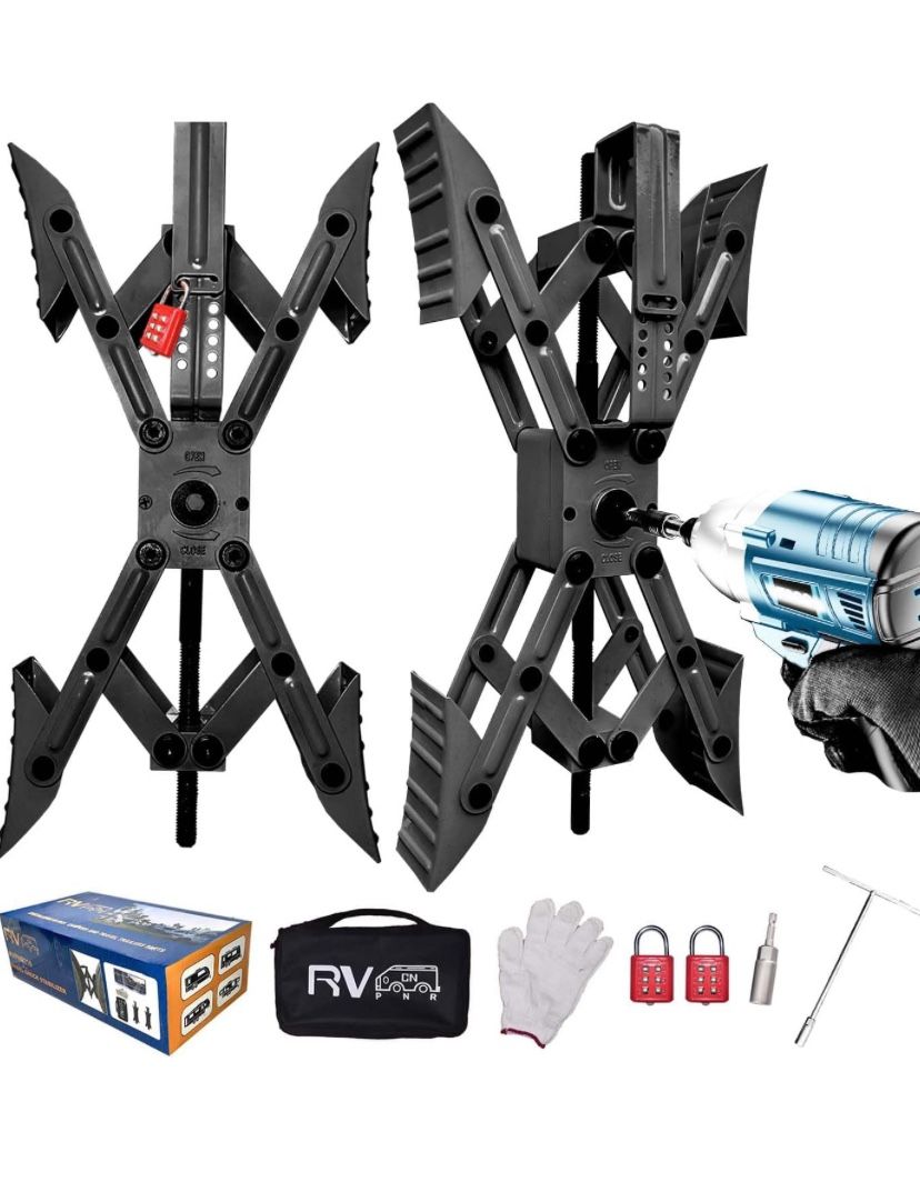 RV Wheel Chock Stabilizer RV Wheel Stabilizers X Shaped 2 Pack