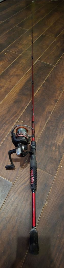Red Ugly Stik Carbon Fishing Rod With Shakespeare GX235 Spinning Reel