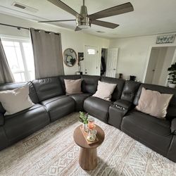 Living Spaces Grey Reclining Sectional 