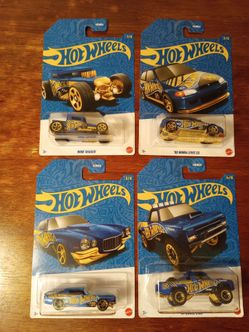 Hot Wheels blue and gold civic Camaro bone shaker hotwheels