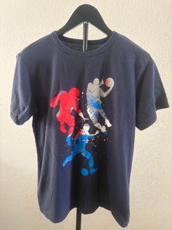 Navy Blue Sports Graphic T-Shirt