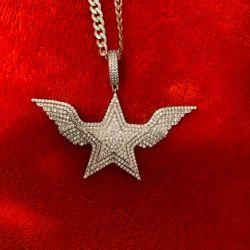 Star With Wings Pendant With Chain
