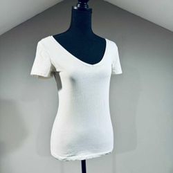 Small White V Neck Shirt