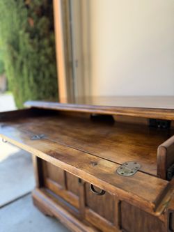 Vintage Wooden Drop-Front Cabinet