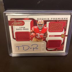 TYRION DAVIS-PRICE 2022 PANINI ABSOLUTE RPA TRIPLE PATCH AUTO 240/399 49ERS
