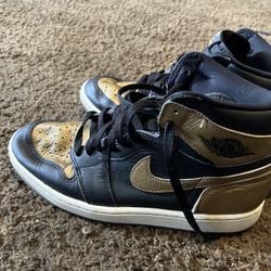 Gold And Black Jordan Ones