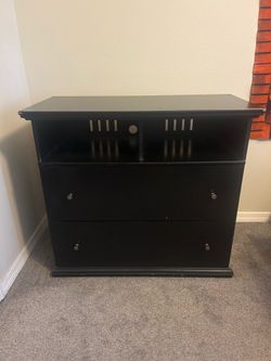 Black 2-Drawer Dresser / TV Stand with Storage – Great Condition