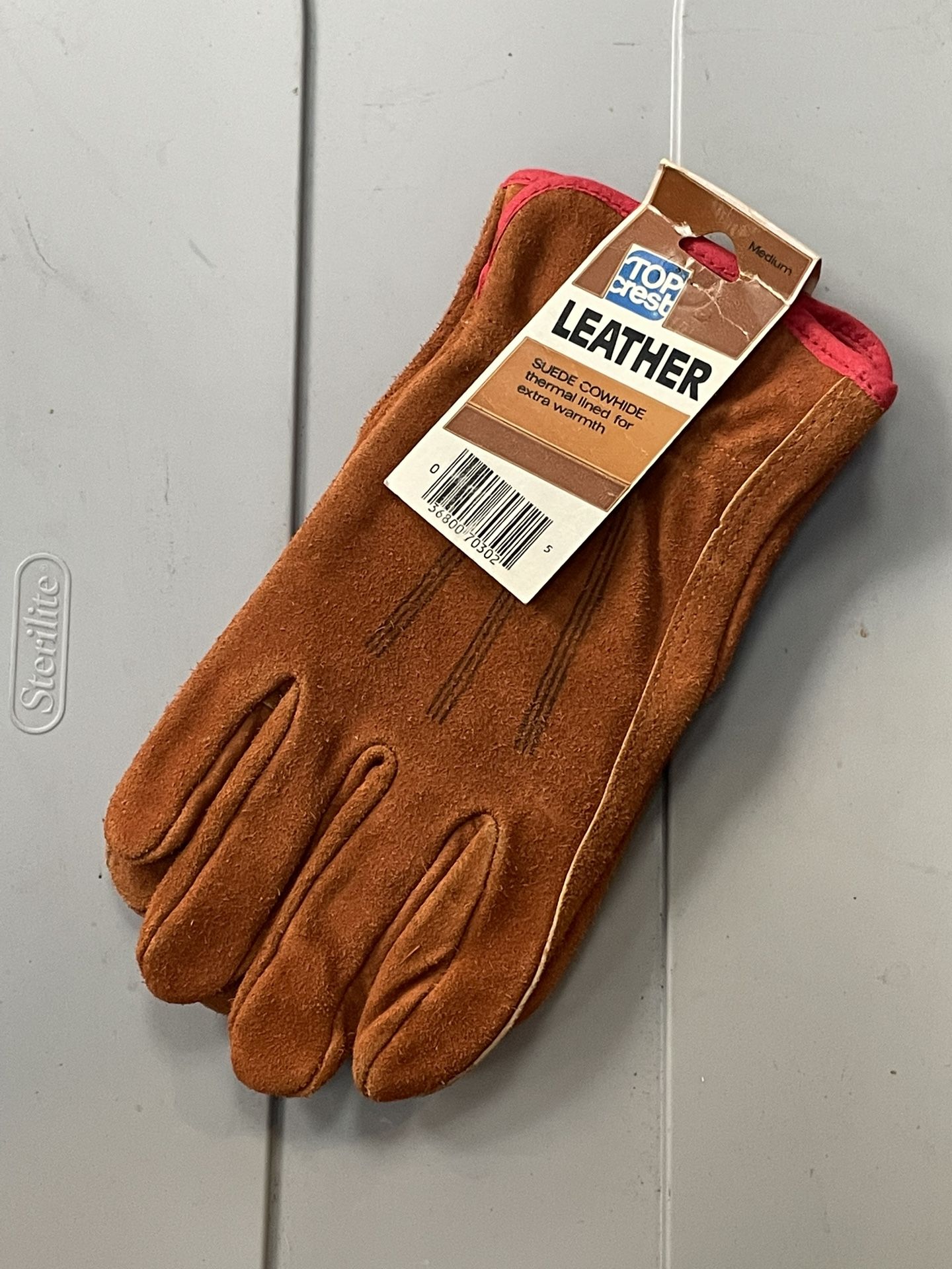 Vintage Leather Suede Insulated Work Gloves