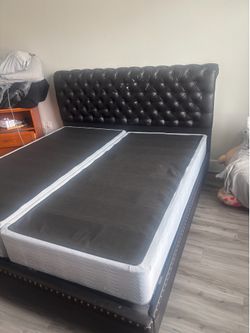 California King Bed frame W/box spring (no mattress)