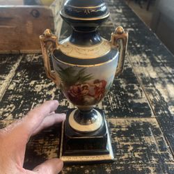 Antique Porcelain Vase Lamp Missing Lamp Portion 