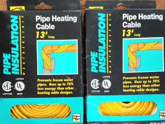 2 New M-D 13-Foot Pipe Heating Cables with Thermostats