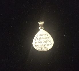 Sterling Silver "A journey of a thousand miles begins with a single step" Charm Pendant
