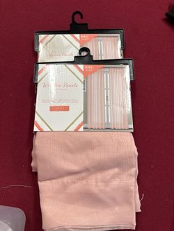 Pink Sheer Window Panels – Set of 2, 84in Length, New