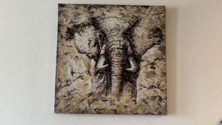 Elephant Art Wall Print Canvas Print 
