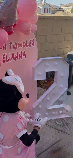 Number 2 with lights for party