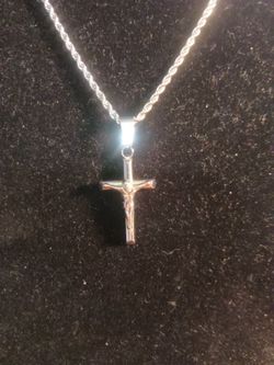 Small Stainless Steel Cross On A 20 Inch Necklace