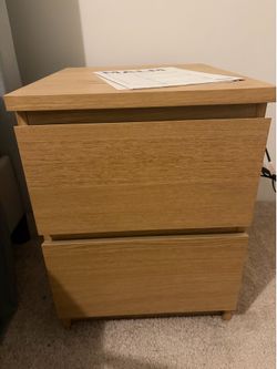 Pair of IKEA MALM Nightstands / Set of 2 Bedside Tables
