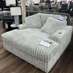 New White Or Black Oversized Chaise Lounge Sofa Chair Couch With Cup Holders And USB Ports 