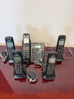 Panasonic DECT 6.0 Cordless Phone System with Answering Machine & 5 Handsets