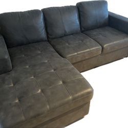 Like new firm pullout couch / Sofa w Storage, Charcoal Gray 