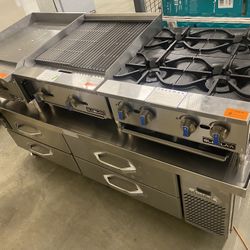 Commercial Chef Base With Griddle, Grill And 4 Burners, Package Deal