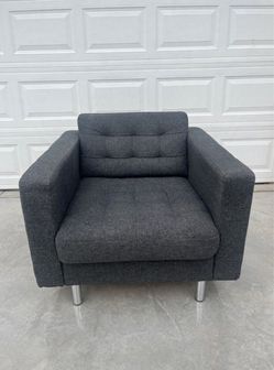 Like New MORABO Armchair, Gunnared dark gray/metal