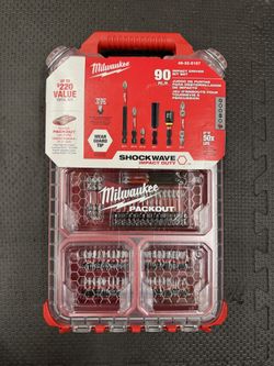 Milwaukee SHOCKWAVE Impact Duty Alloy Steel Screw Driver Bit Set with PACKOUT Case (90-Piece)