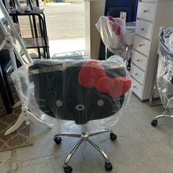 Hello Kitty Kawaii Pu Leather Swivel Vanity Chair 