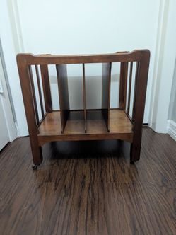Vintage Wooden Magazine Rack.