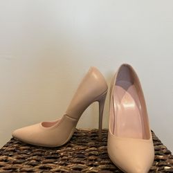 tall nude colored stilettos