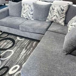 Monroe Charcoal Sectional Brand New 