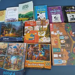 Puzzle and books for sale