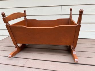 Large vintage wood cradle