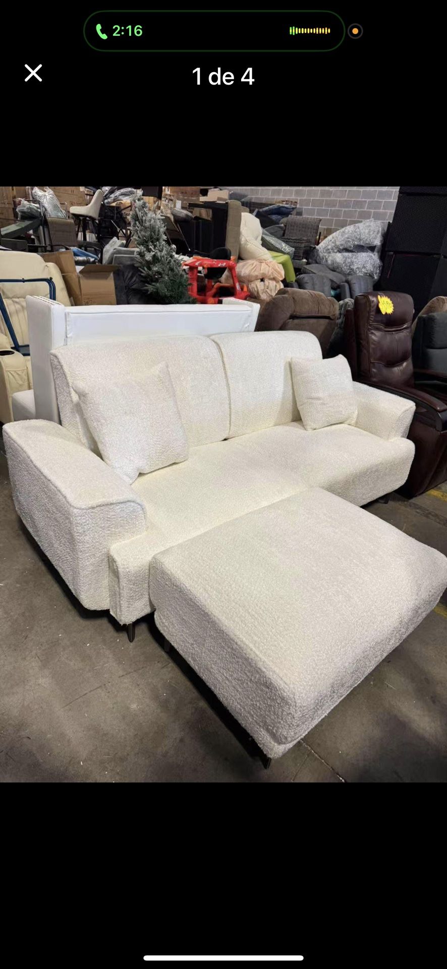 Modern loveseat 2 seater, white