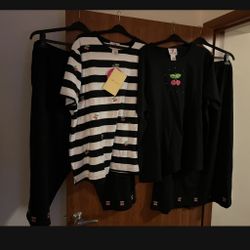 Vintage  Quacker Factory  4 piece set;  (1 Tunic T-shirt & Pants Set & 1 Tunic T-shirt & 1 Maxi Skirt Set)