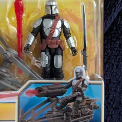 Star Wars Epic World of Action The Mandalorian Action Figure & Speeder Bike NIB