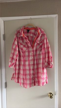 Pink Plaid Button-Down Shirt