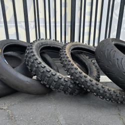 FREE FREE ABSOLUTE FREE !! 5 MOTORCYCLE TIRES 🏍 👌  COME AND TAKE IT ! 17 And 18