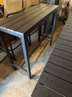 Outdoor Bar Height Patio Table  this is $170 table I’m asking $85