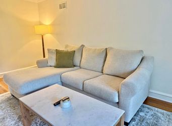 Beige sectional couch