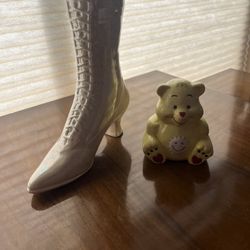 Ceramic Boot Vase & Funshine Care Bear