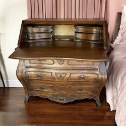 Antique Secretary Desk With Drawers Solid Wood