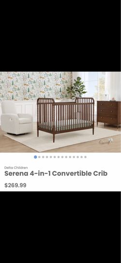 Crib/ Serena 4in1 Convertible Crib/ baby/ toddler/ nursery/ furniture/ kids/ bedroom/ new/ bed