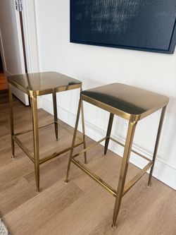 CB2 Gold Counter Stools