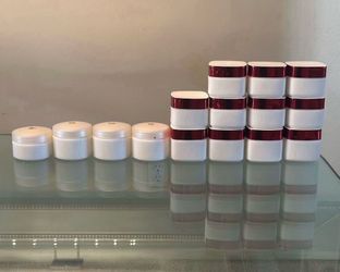 White Milk Glass Cream Lotion Jars With Lids Container Art Craft Candle Holder